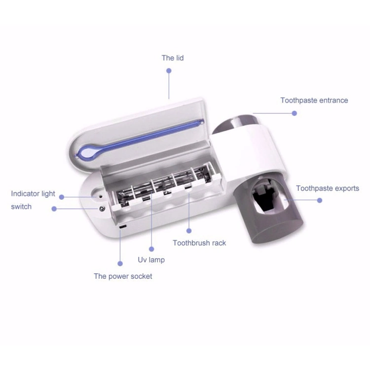 Cepillo dental con luz UV Esterilizador Rack con dispensador de pasta de dientes automáticos B530 Soporte de pared cepillo dental eléctrico