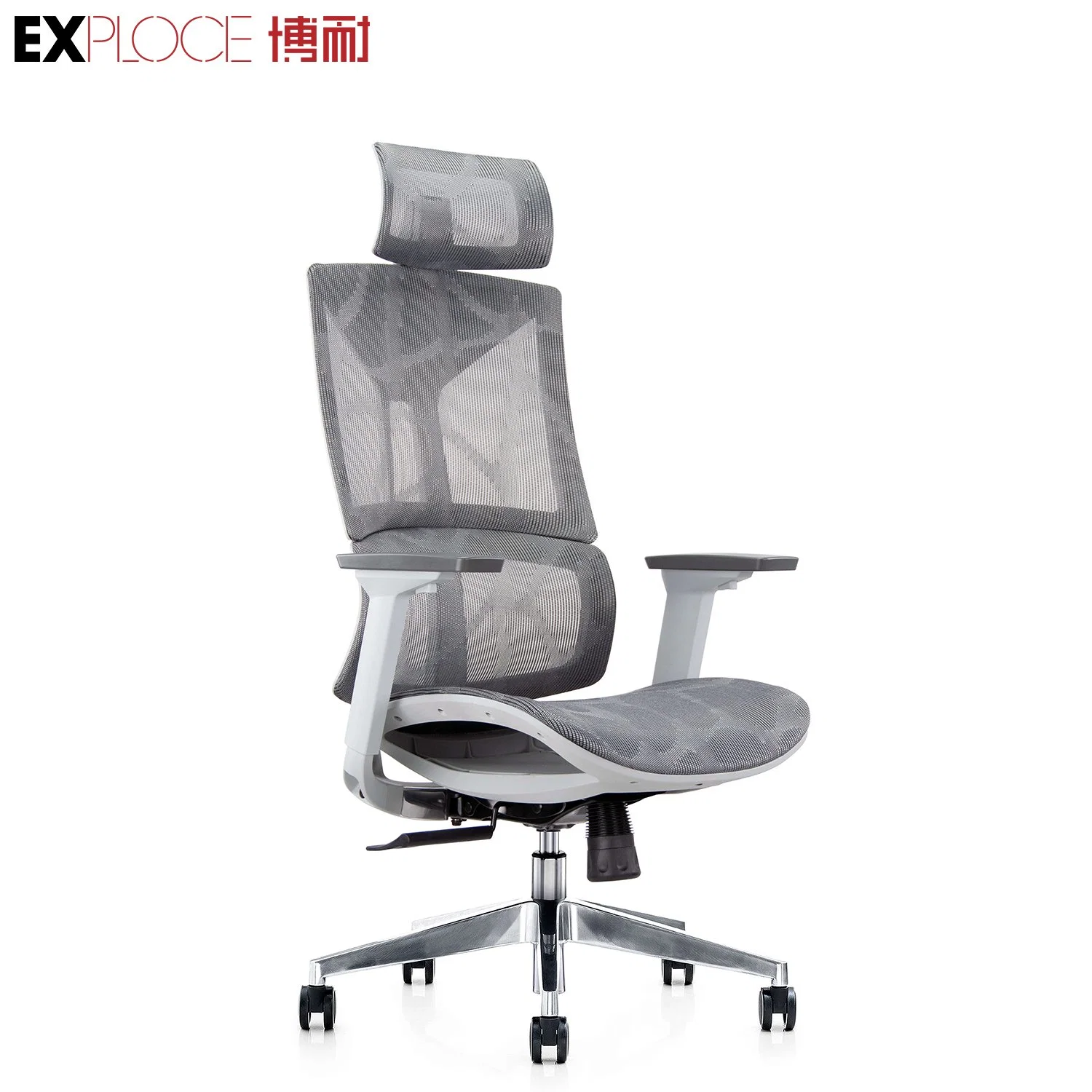 China Imported Full Mesh Ergonomic Office Chair Height Adjustable Armrest Rock Back Executive Seat with Five Star Base