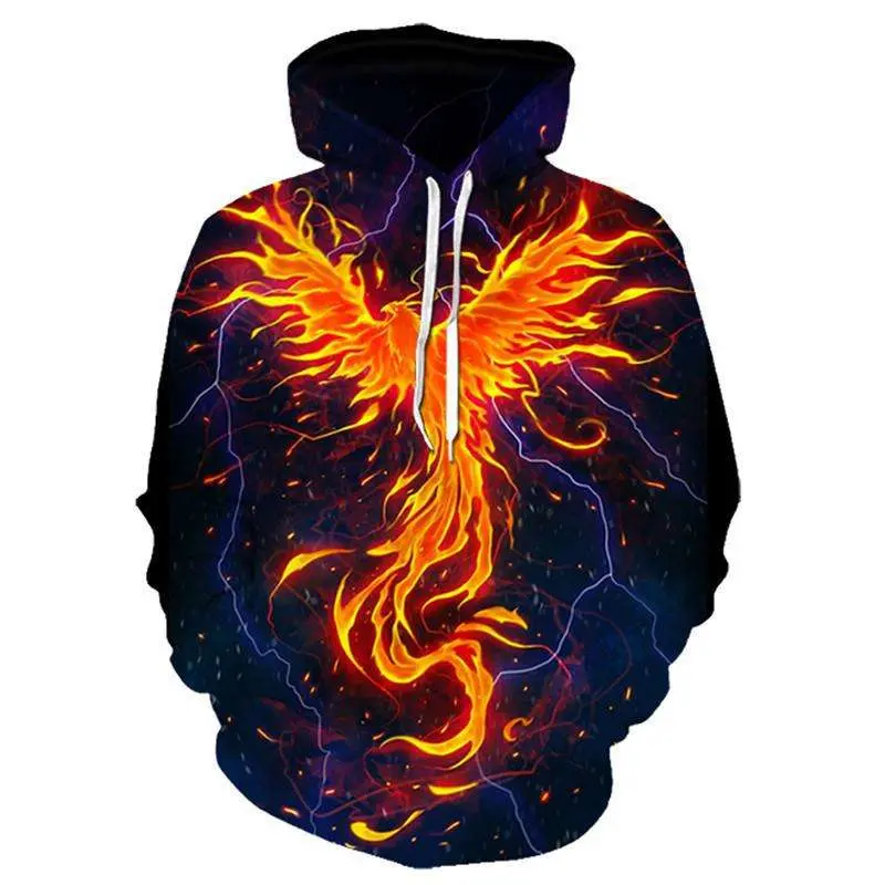 Hip-Hop Pullover Special Effects Flame 3D Digital Full Color Printing Hoodie