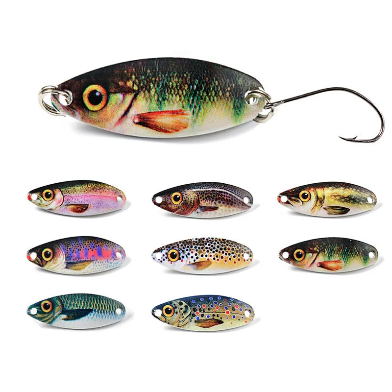 3G 3.5cm 5g 4cm 8 Colors Artificial Hard Metal Spoon Mini Metal Fishing Bait Lures