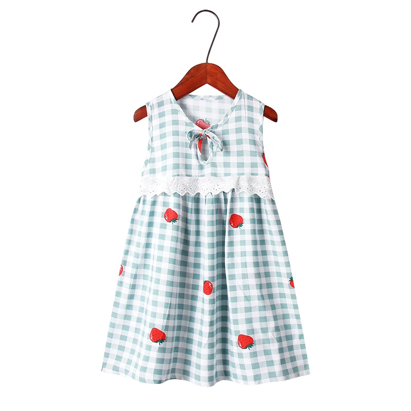 New Arrival Summer Girl Clothes Cotton Skirt Sleeveless Printed Dress Sweet Lovely Children Clothes UV-Proof Fashionable Dress