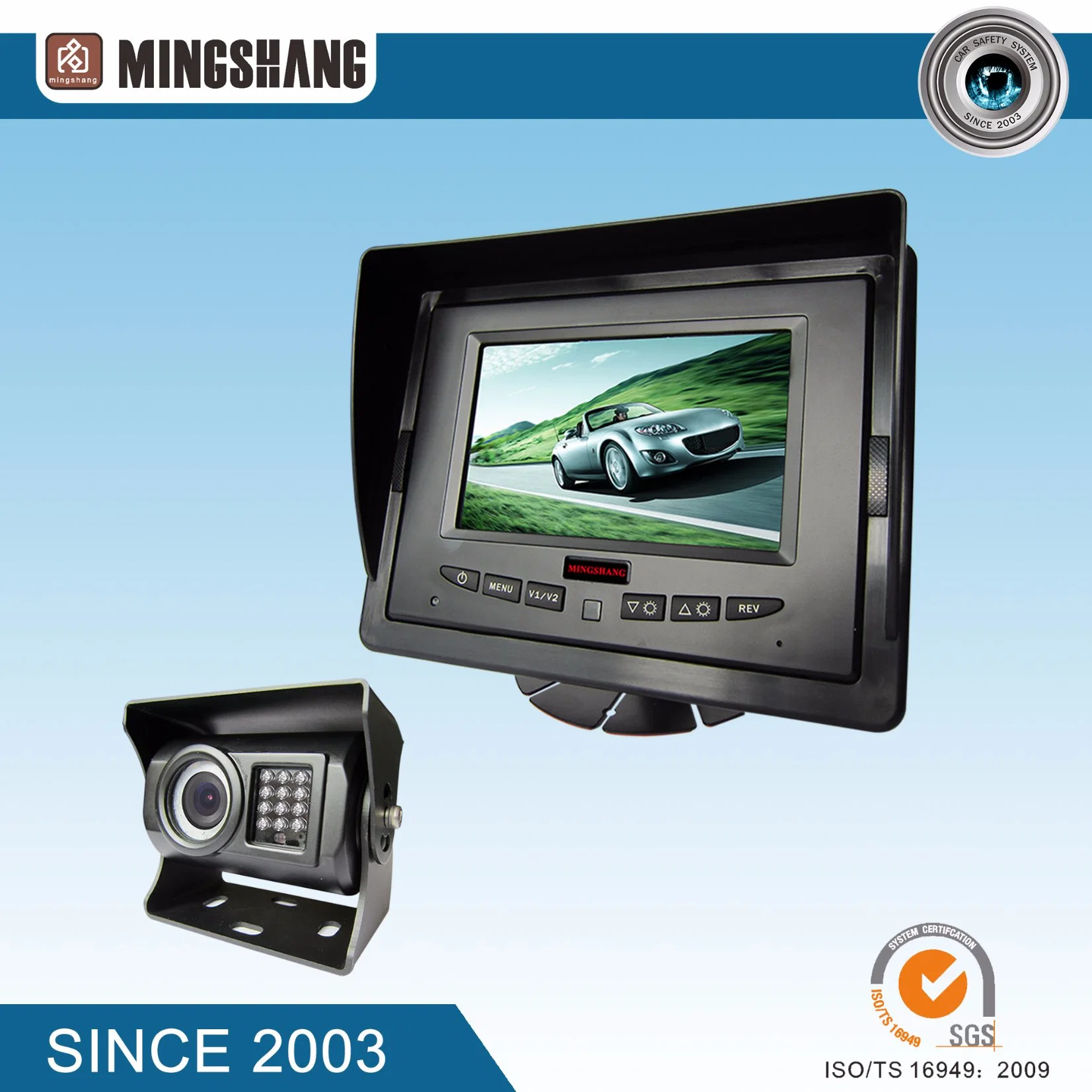 5inch Digital Monitor Night Vision Car Rear View Camera System