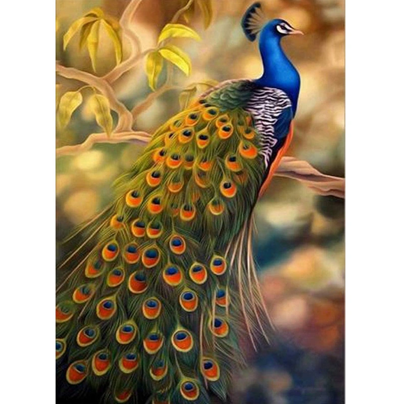 Hot Selling Popular Blue Peacock Oil Diamond Painting Studio Decoration