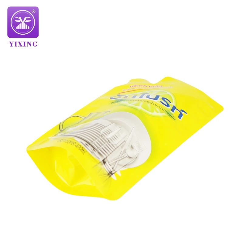 Venta directa de fábrica embalaje de plástico personalizado Soporte de bolsa Arriba Bolsa de embalaje para detergente para la lavandería
