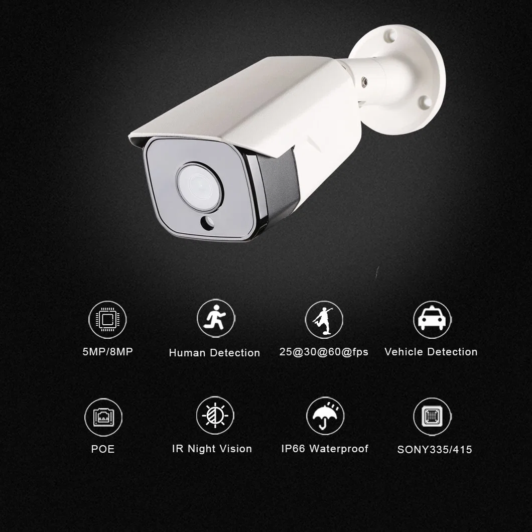 Hicotek 5MP Sony Sensor Satrlight Poe Long IR IP66 Onvif Security Surveillance IP CCTV Camera Compatible with Hikvision Dahua NVR