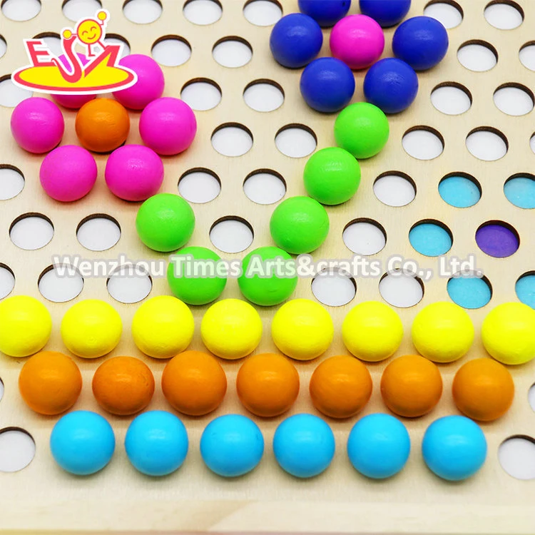 Montessori Classificação de cores brinquedo Cordão de madeira Cordão Clip jogo de tabuleiro para crianças de Formação de concentração W12f127