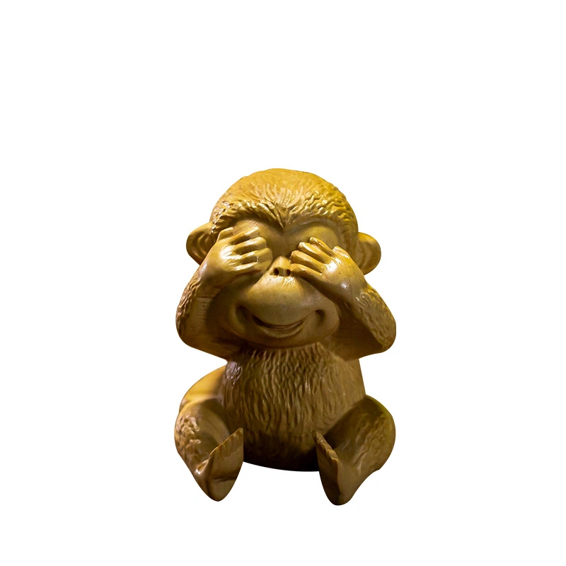 Großhandel/Lieferant Boxwood Carving Handlebar Monkey Monkey Maskottchen Tier Kunst und Handwerk