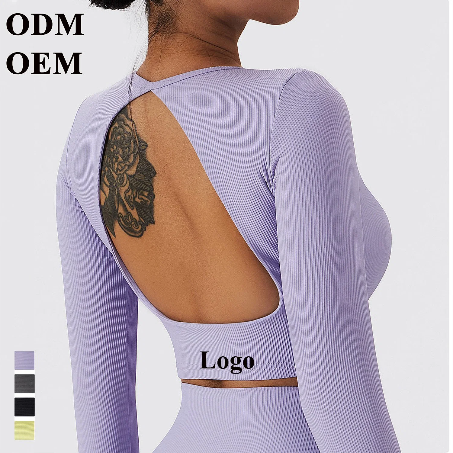 El desgaste de gimnasia Yoga Fitness para Mujeres camiseta de manga larga cosecha de Backless Top Sportswear ejecutando ejercicios Camisetas Tops