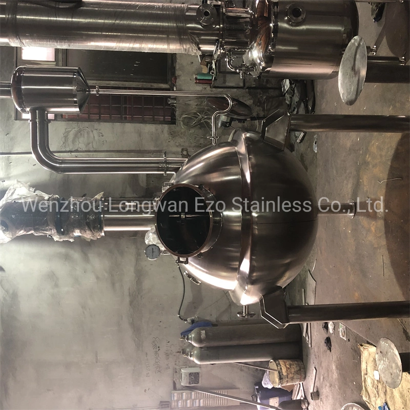 500-20000 Liter Sanitary Stainless Steel 304/316 Aseptic Vacuum Spherical Oil Jacket Concentrator Tank with Agitator