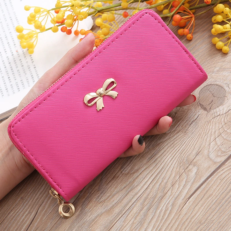 Sweet Simple Ladies Purse Long Elegant Leather Bags Wallet