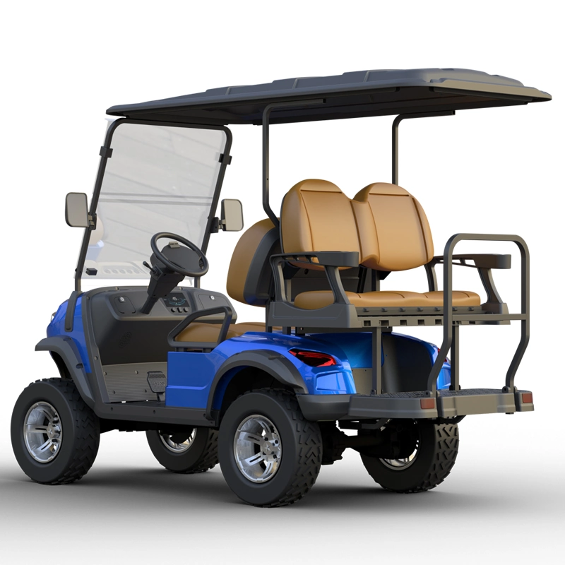 48/72V Novo Estilo Exclusivo M Modern Fashion 2023 Marca Design 4 Lugares Ônibus de Turismo Club Cart Carrinho de Golfe Elétrico Buggy de Caça com DOT.