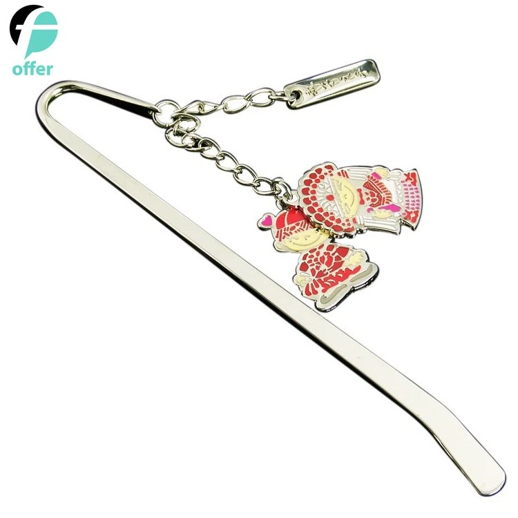 Handmade 3D Butterfly and Dried Flower Bead Charms Metal Bookmark Gifts