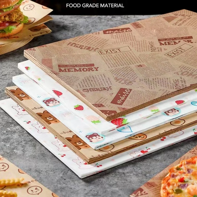 Customized Wax Paper for Food Greaseproof Hamburger Sandwich Paper for Food Packaging