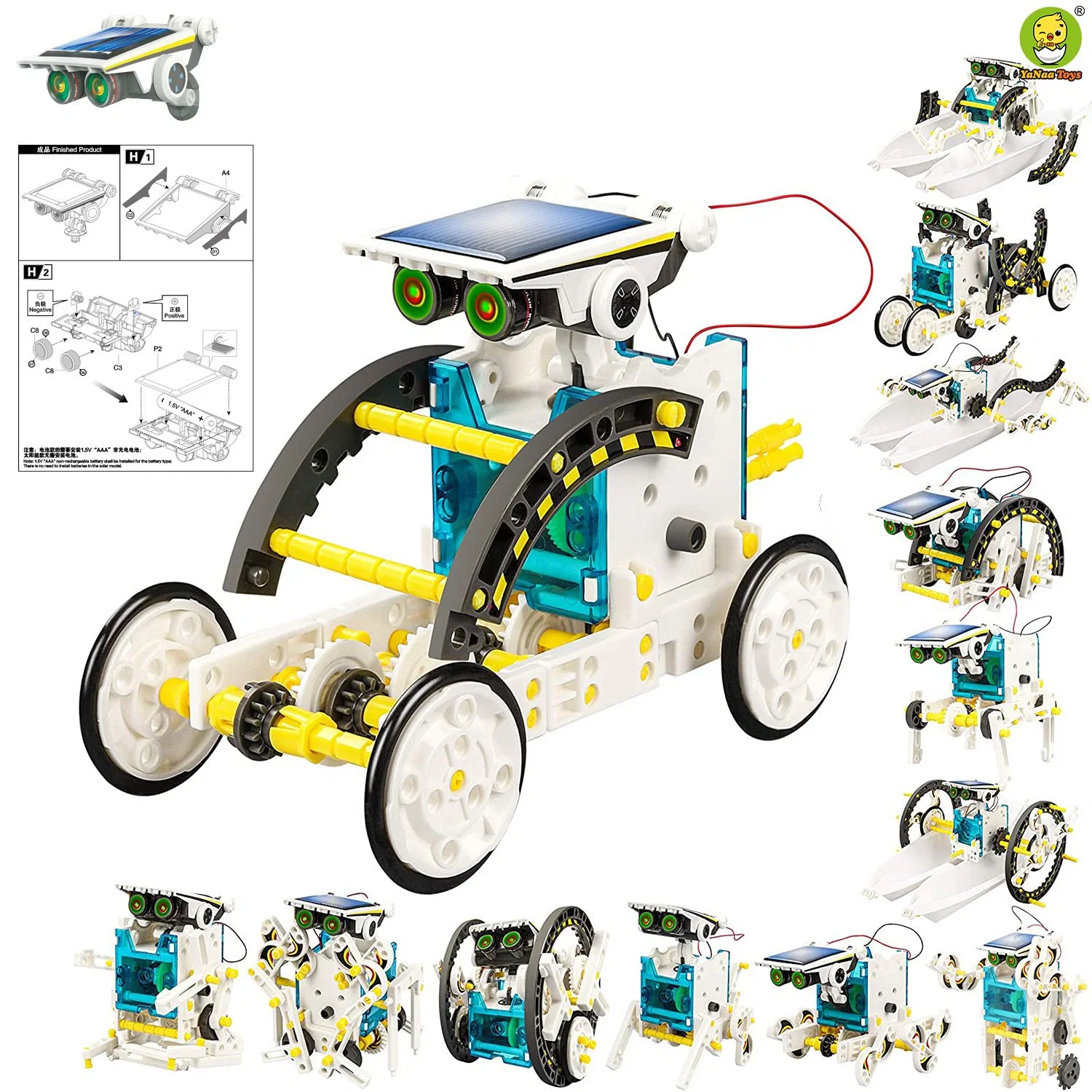 Научные интеллектуальные сборные образовательные игрушки 13 в 1 Солнечный работает Роботы для детей