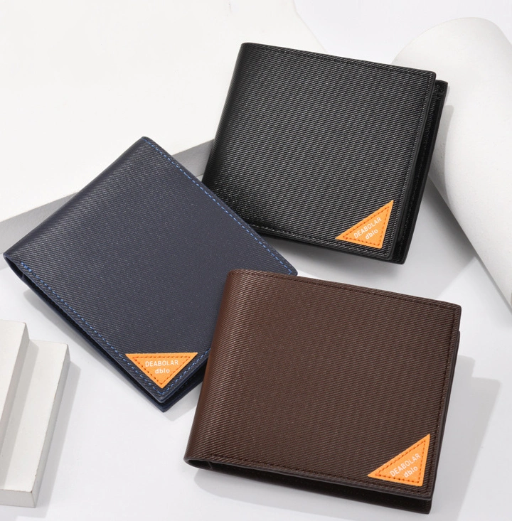 Men Customized Logo Brand Design Man Small Fold Wallets Card Holder Photo Position Classic Purse Fashion Wallet
