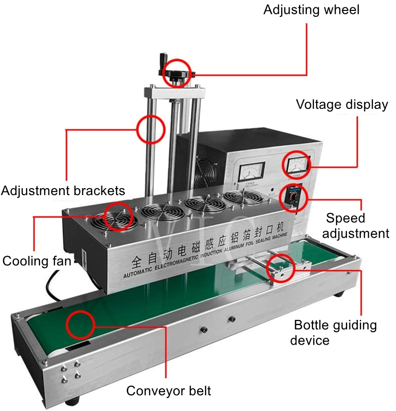 Fully automatic 50-120mm diameter online aluminum foil sealing machine