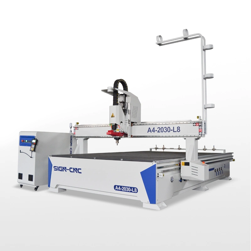 A4-2030-L8 Atc Automatic Tool Change Big Working Size 2000*3000mm Atc CNC Router Machine Price for Woodworking Engraving