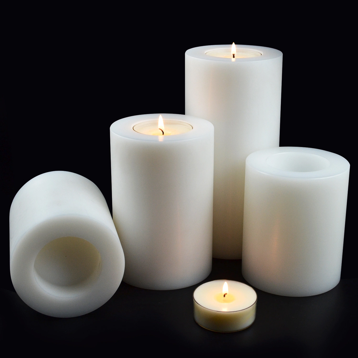 White Resin Modern Candle Holders for Decor