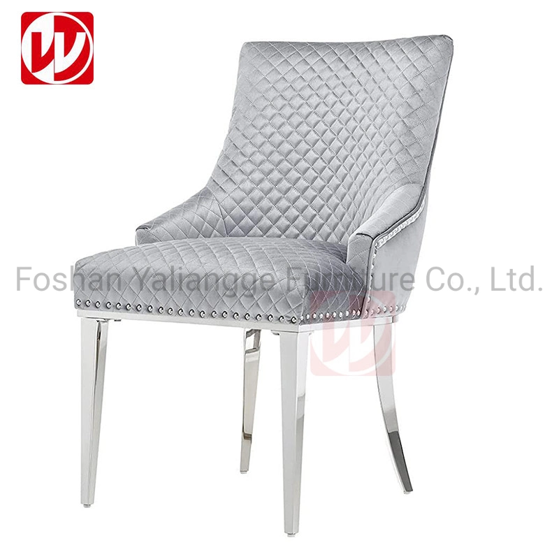 Nordic Wholesale Market Silver Stainless Steel Home chair Luxury Restaurant Chaise de salle à manger avec anneau