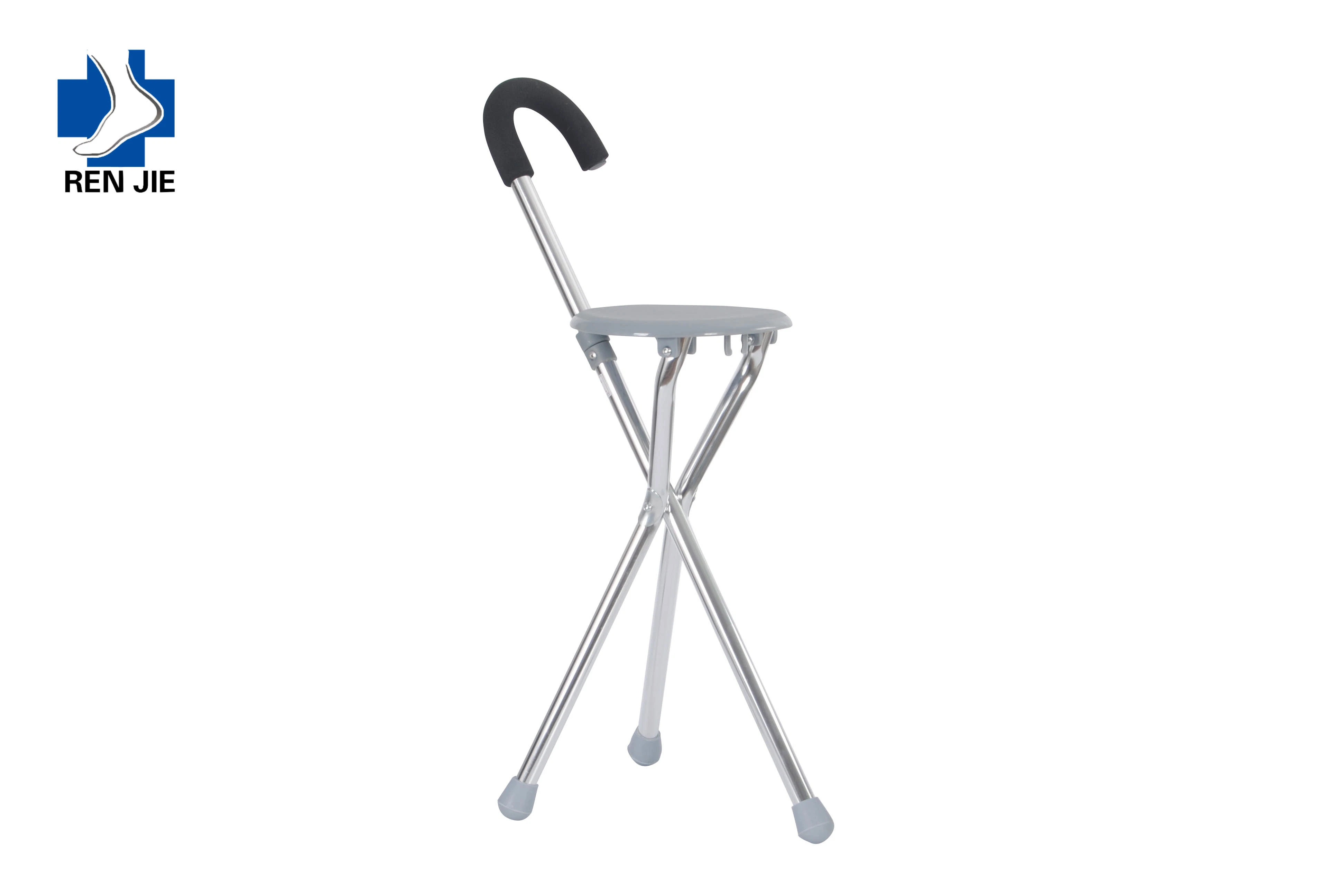 Products China Supplier Folding Elderly Walker/Foldable Walking Stick with Chair Seat