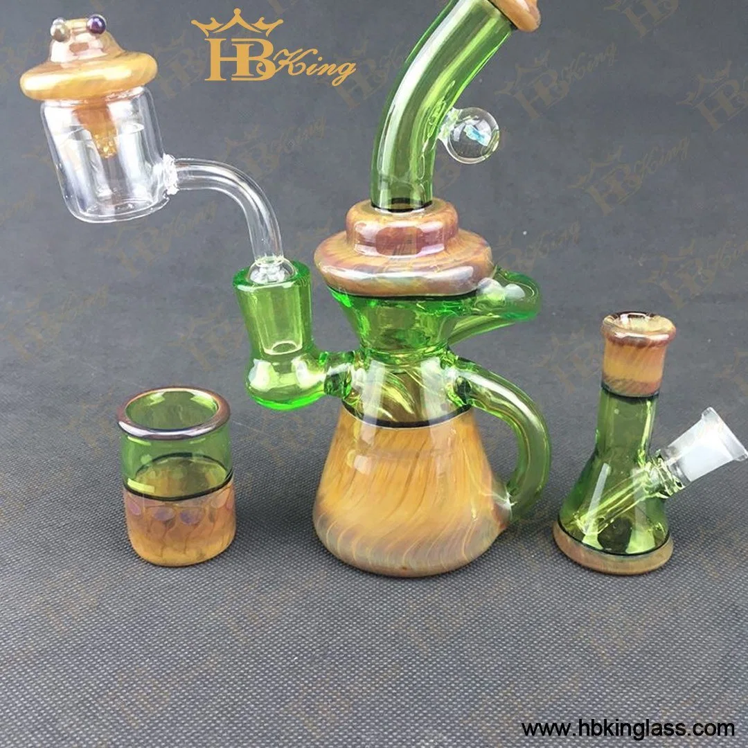 American Color Mini Size Recycler Smoking Pipe with Banger Hbking Newest Glass Water Pipe