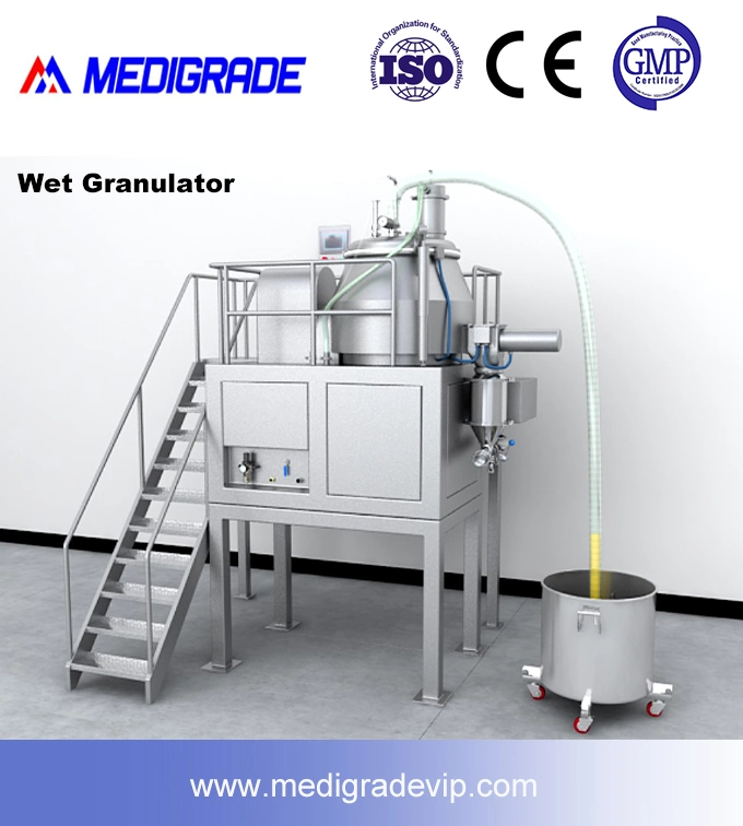 GMP aprobado a escala de laboratorio de alta velocidad de la máquina de granulación húmeda