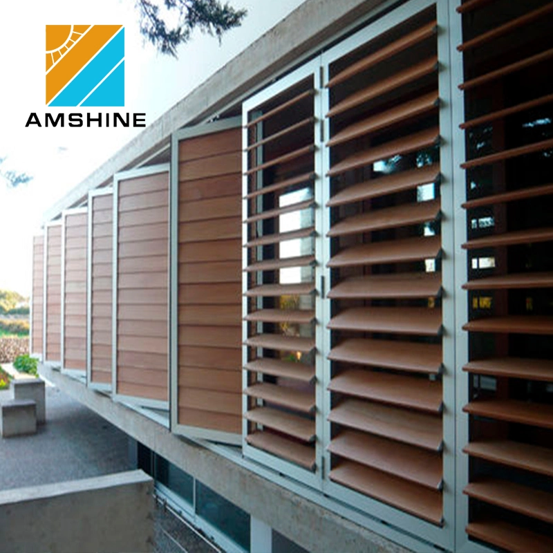 Aluminum Horizontal Installed Airfoil Fixed Sun Shading Facade Window Louver Frames