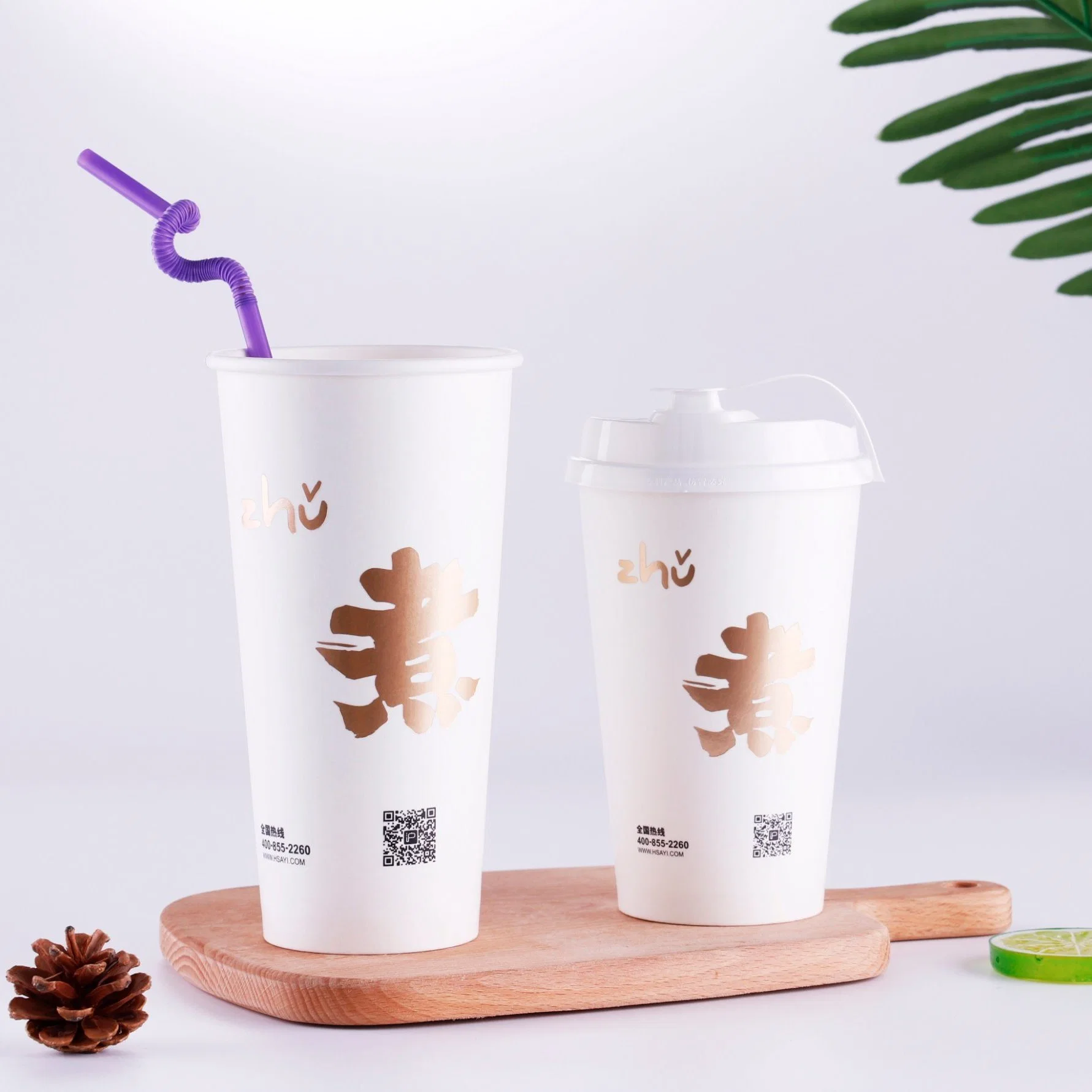 Custom Design Logo Disposable Single Wall Paper Cups for Hot Coffee Cappuccino Latte Tea