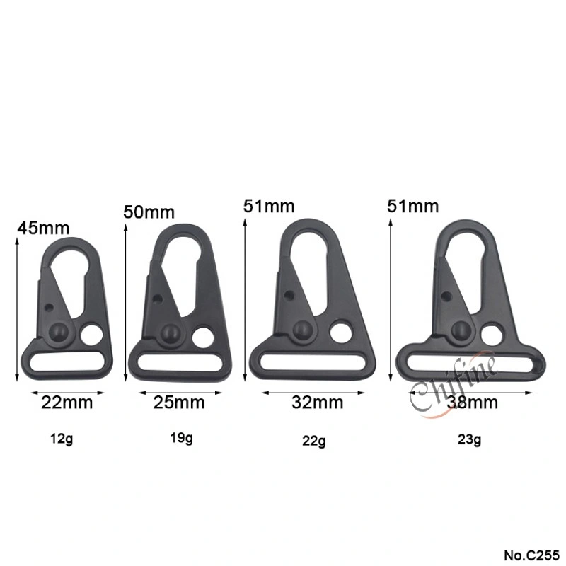 Gancho de salado de aleación de zinc fijación de cadena de llave gancho de mosquetón negro
