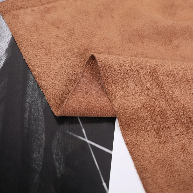 100% Polyester Plain Synthetic Microfiber Suede Fabric for Coat