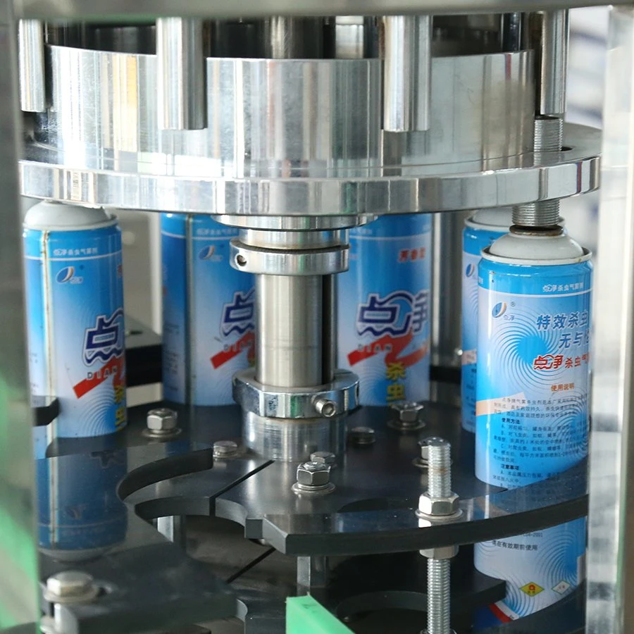 Metal Bottle Pipe Valve Bottle Aerosol Spray Packaging Filling Machine Production Line Factory Price Manufacturing