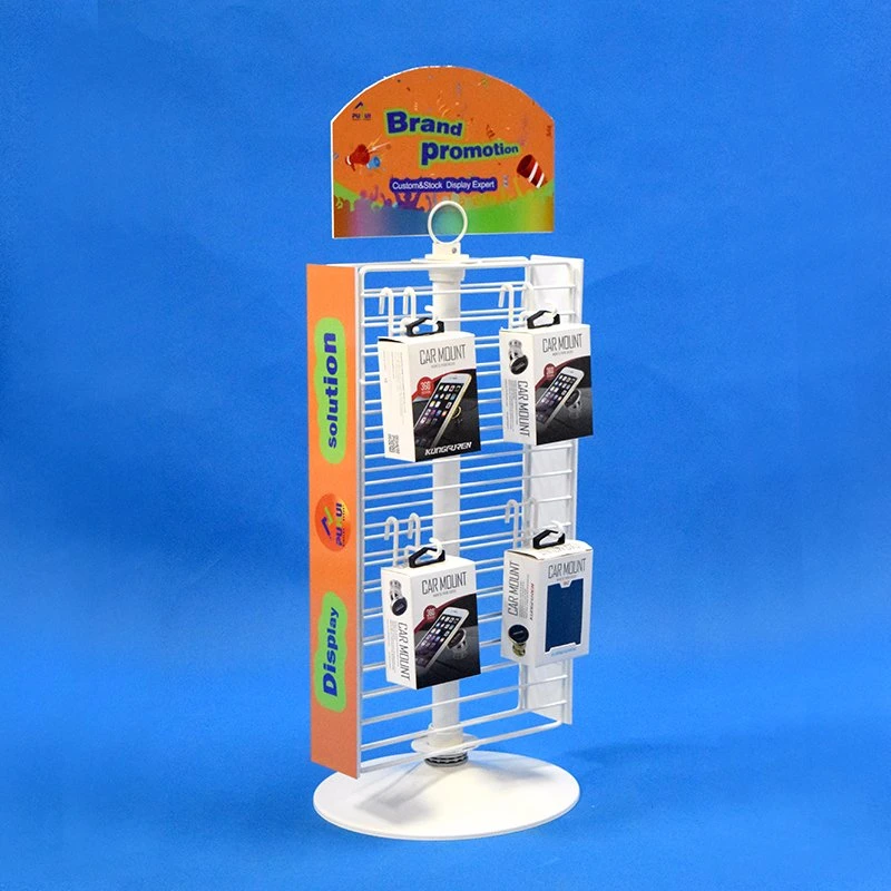 Rotating Four Sides Wire Grid Panel Store Retail Display (PHD8004A)