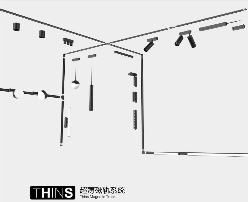 16W tubo flexible de luz de suspensión 48V Arco de luz de pista de LED magnético Sistema de seguimiento