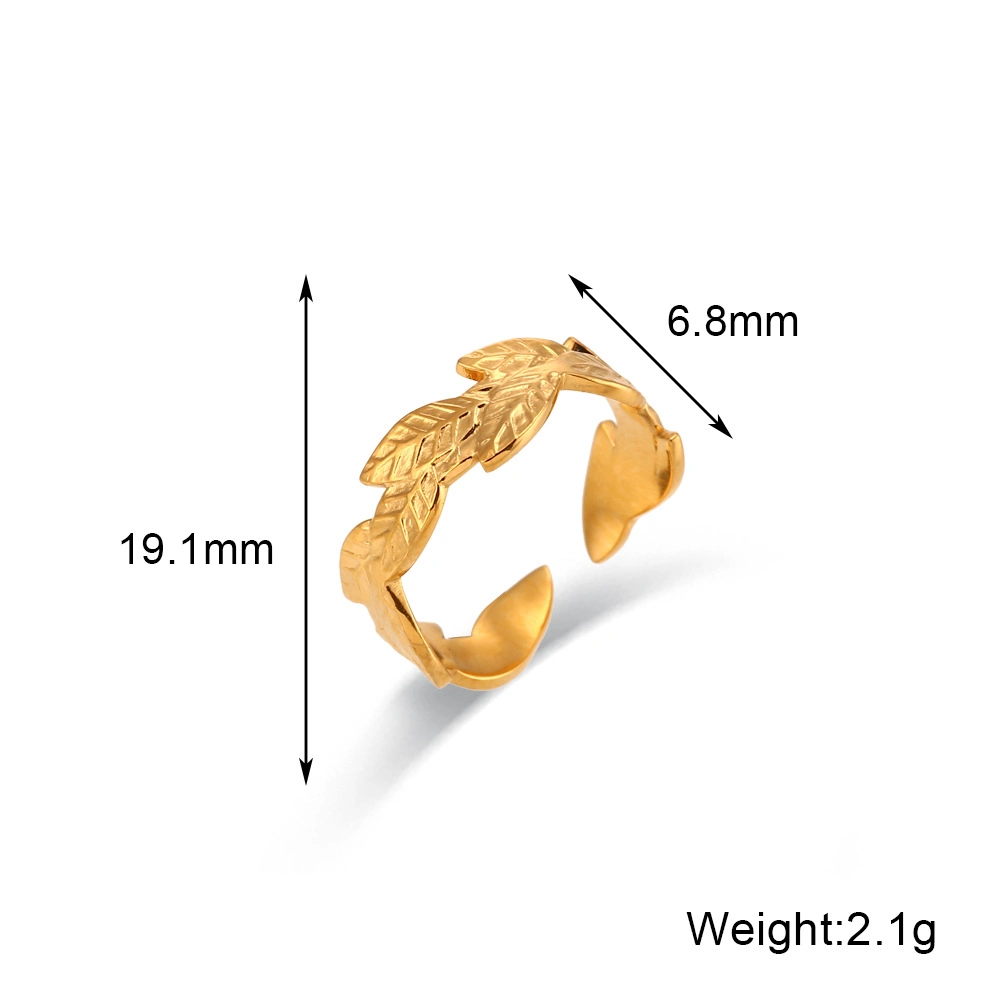 Mayorista Moda Joyas de Lujo Acero inoxidable chapado en oro 18K Inset Zircon anillo ajustable Joyería para mujeres