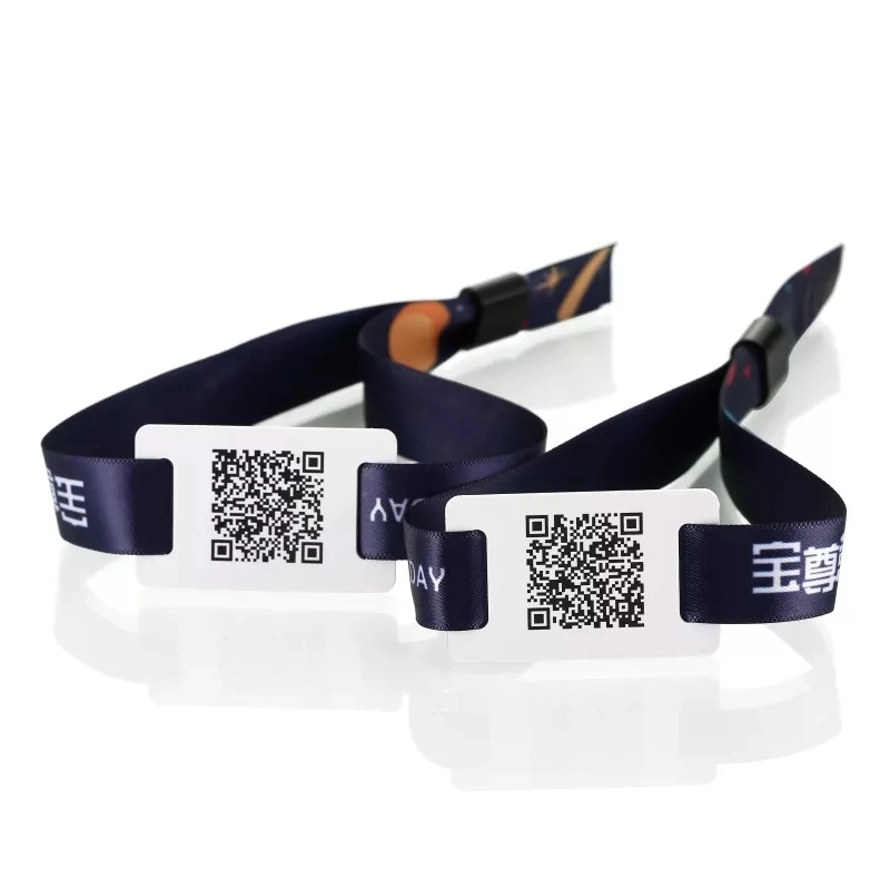 Código QR exclusivo tecido Festival de RFID da Pulseira de descartáveis para a reunião de eventos mostra