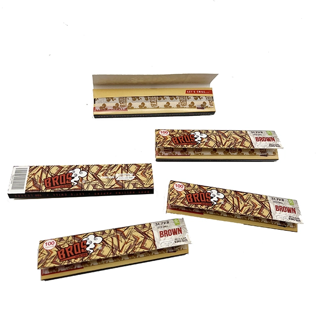 Bros Brown Rolling Paper Papel sin blanquear Tamaño King Size Bros Rolling Paper 100L (110*44mm)