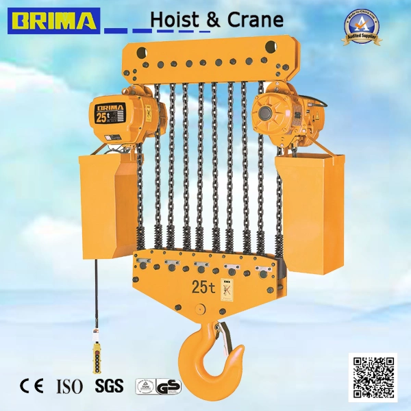 Brima 25t Single Speed 1.1kw Lifting Electric Chain Hoist with Hook Overhead Crane