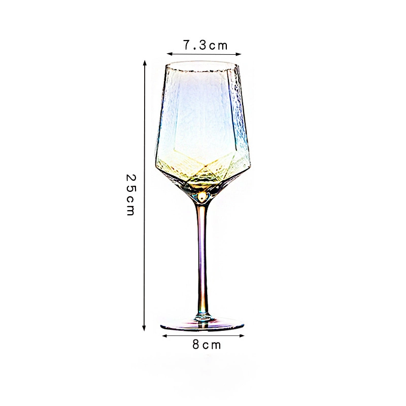 Helles Luxus Diamant Hammer Grain Kelch Champagner Glas Kristallglas Rotweinglas