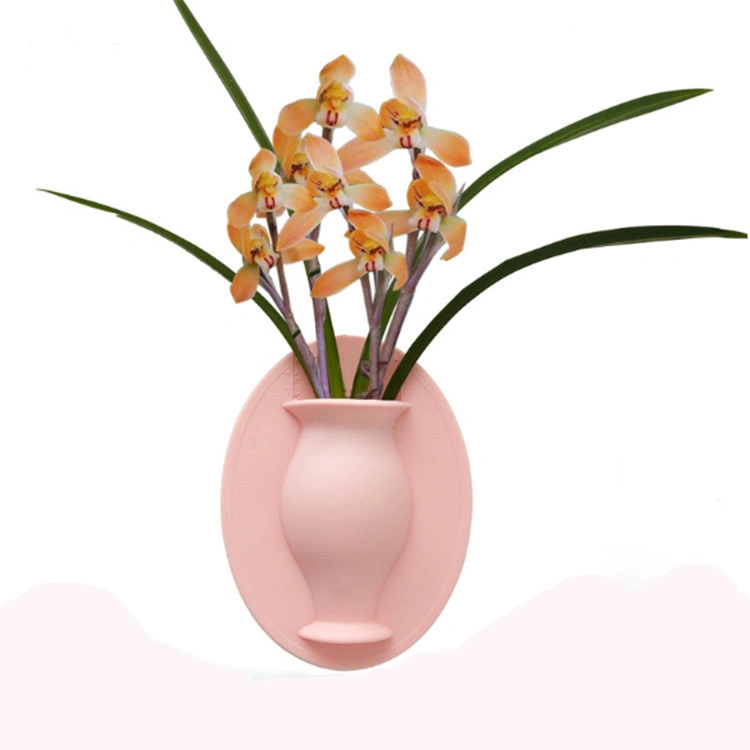 2020 Newest Innovation Design Vacuum Stable Sucker Silicone Flower Vase for Refrigerator and Bathroom