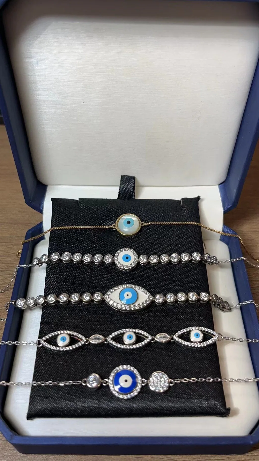 فضية الشر Eye Bracelet HAMSA اليدوية كرة المضرب Pulsera Bracelet فضة المجوهرات