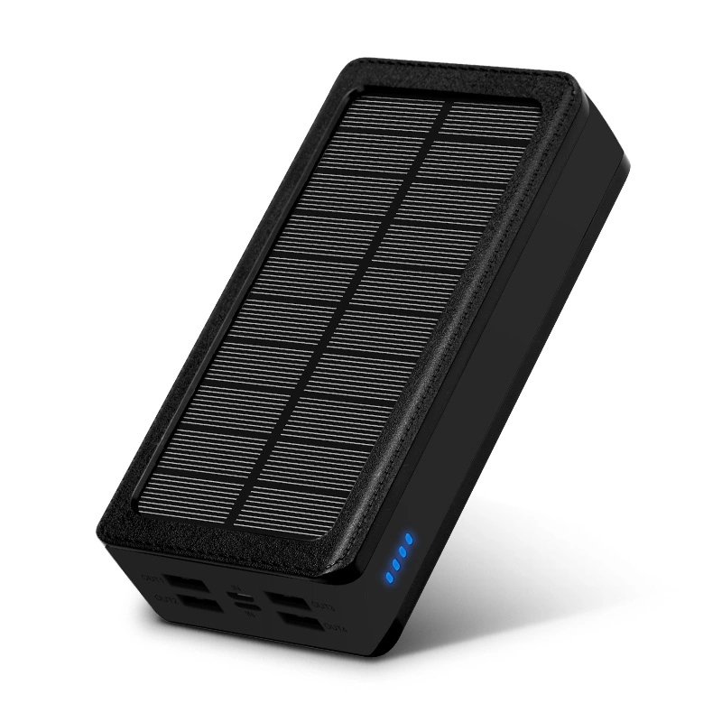 Solar Power Bank 30000mAh Ladegerät Licht Powerbank Case Portable