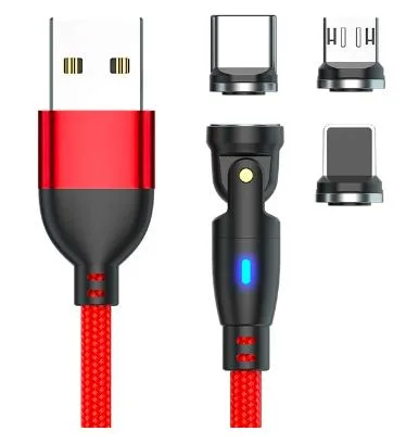Degree Rotating Magnetic Charger Fast Charging Cable USB Data Cable