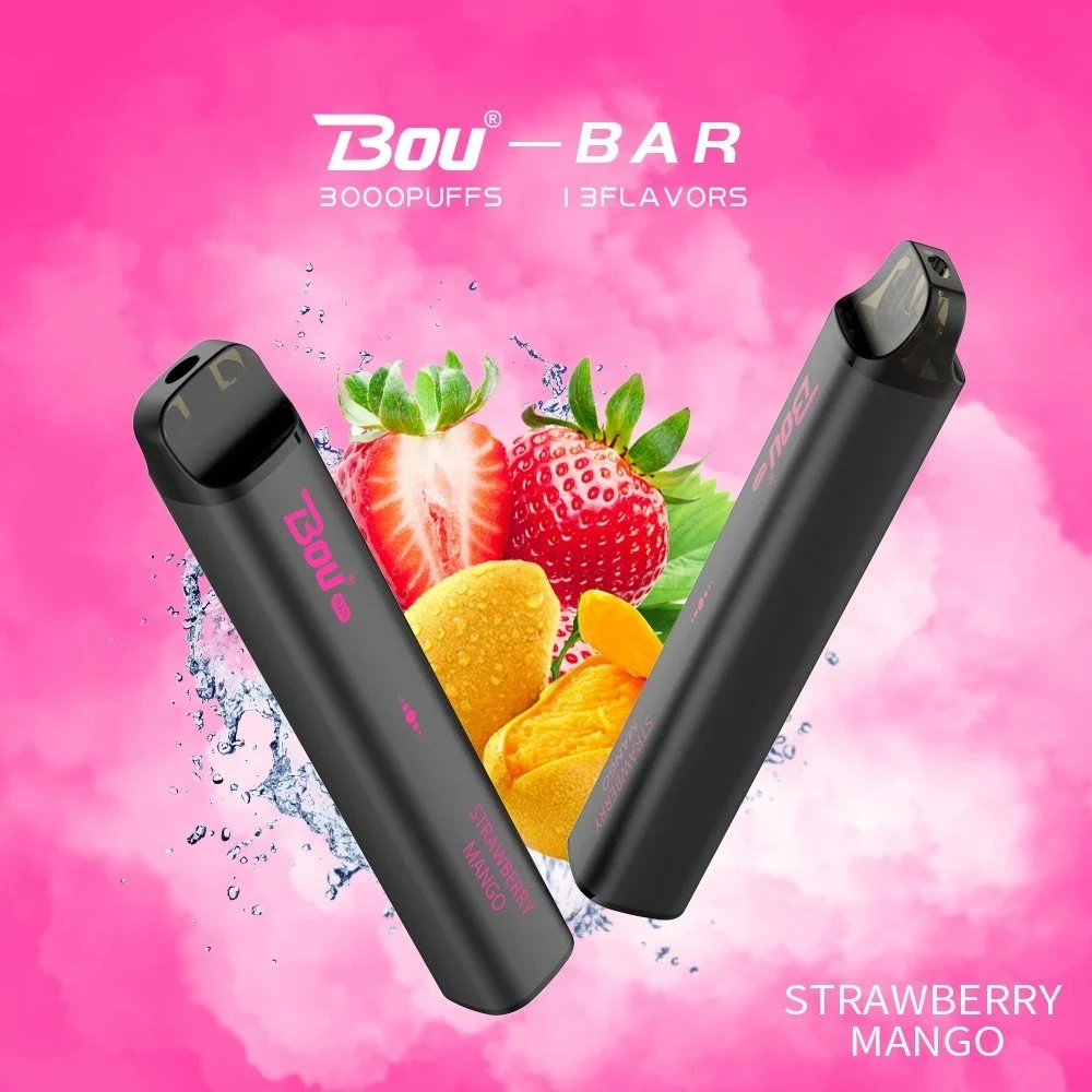 3000 Puffs Bou Bar Eletronico Vaporizador Mesh Coil No-Rechargeable Disposable E Cigarette