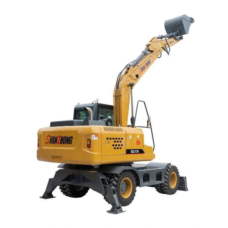 13ton Hydraulic Backhoe Mini Wheel Hole Digger Excavators