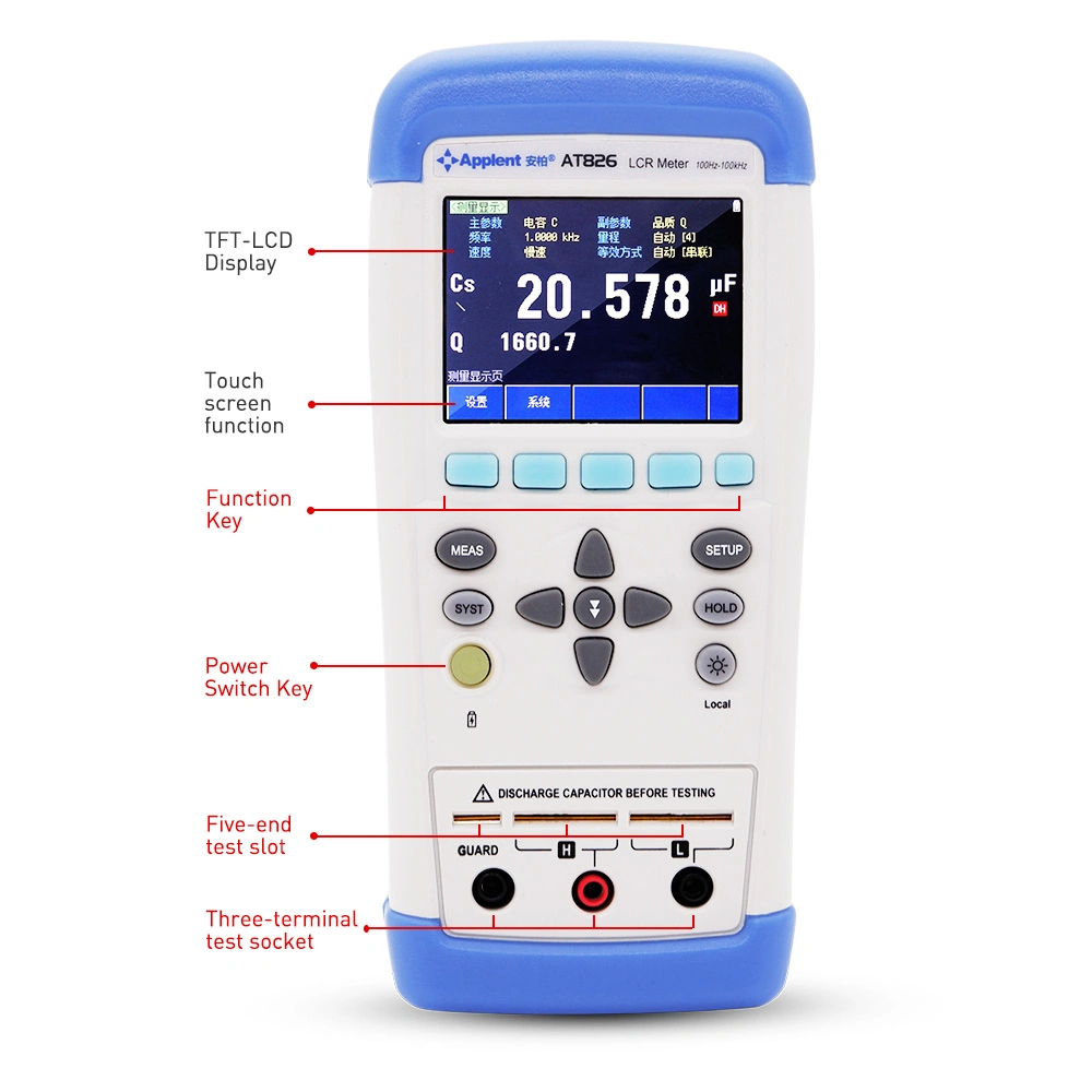 Comprobador digital LCR con 100Hz 120Hz 10kHz 100kHz AT826