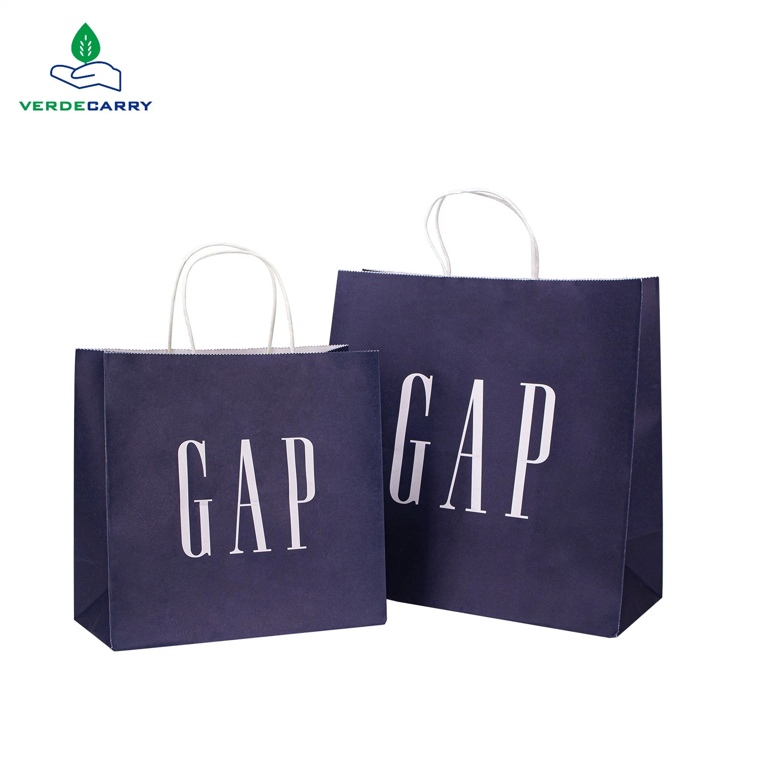Recyclable Kraft Paper Bag with Twisted Handle Reusable Shopping Paper Bags Logo Printed