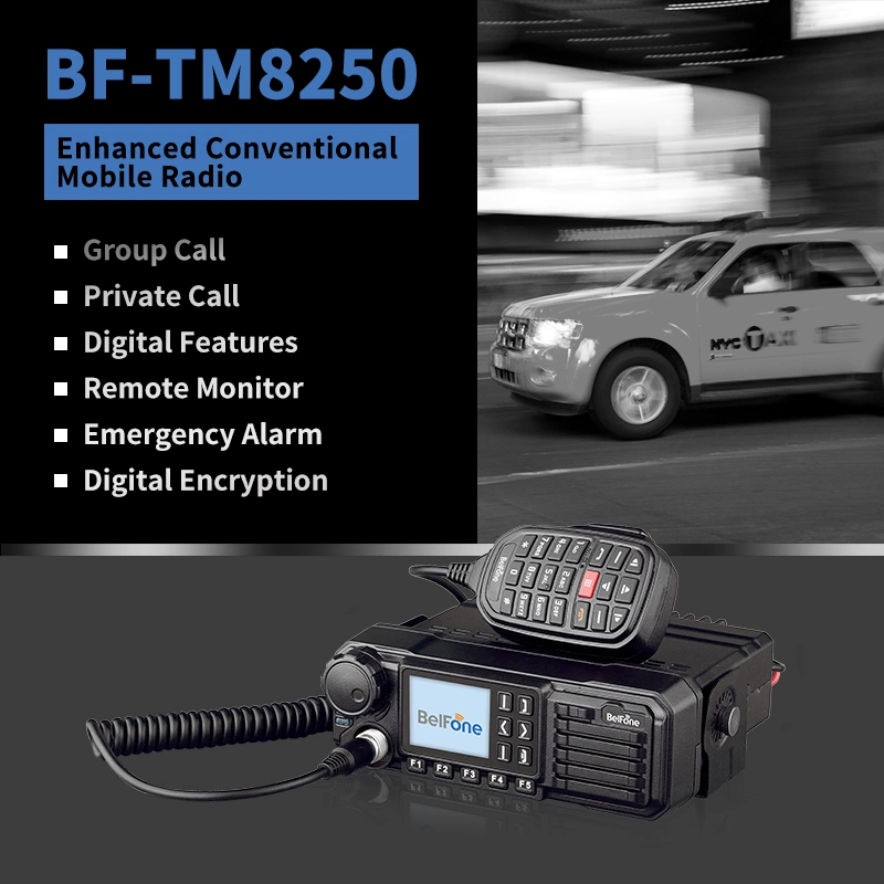 راديو بيلفون BF-TM8250 المحمول عن بُعد مجموعة كاملة من الميزات الرقمية نظام GPS للراديو المحمول