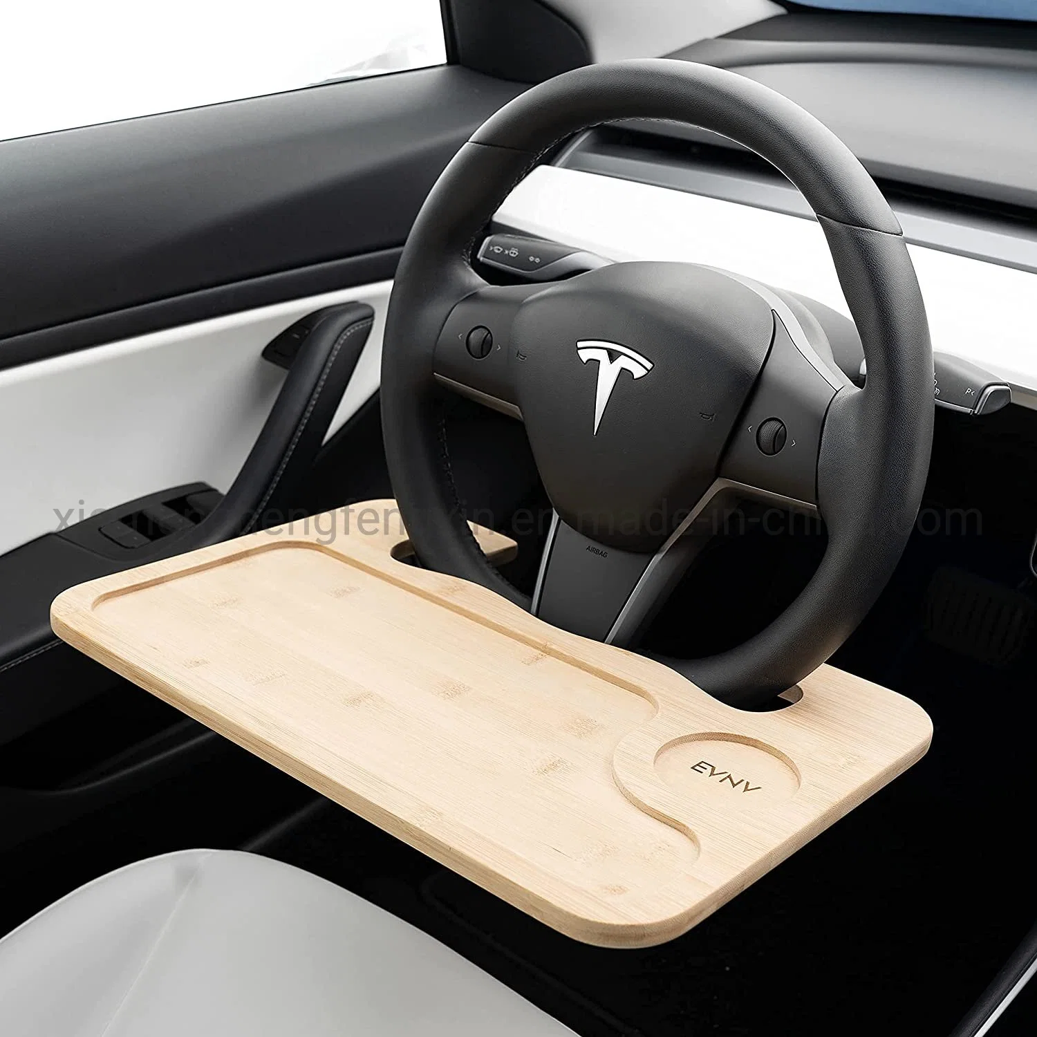 Steering Wheel Tray - Eat Lunch Comfortably in Your Car - Car Laptop Desk for Working Remotely - Fits Most Cars Including Tesla Model