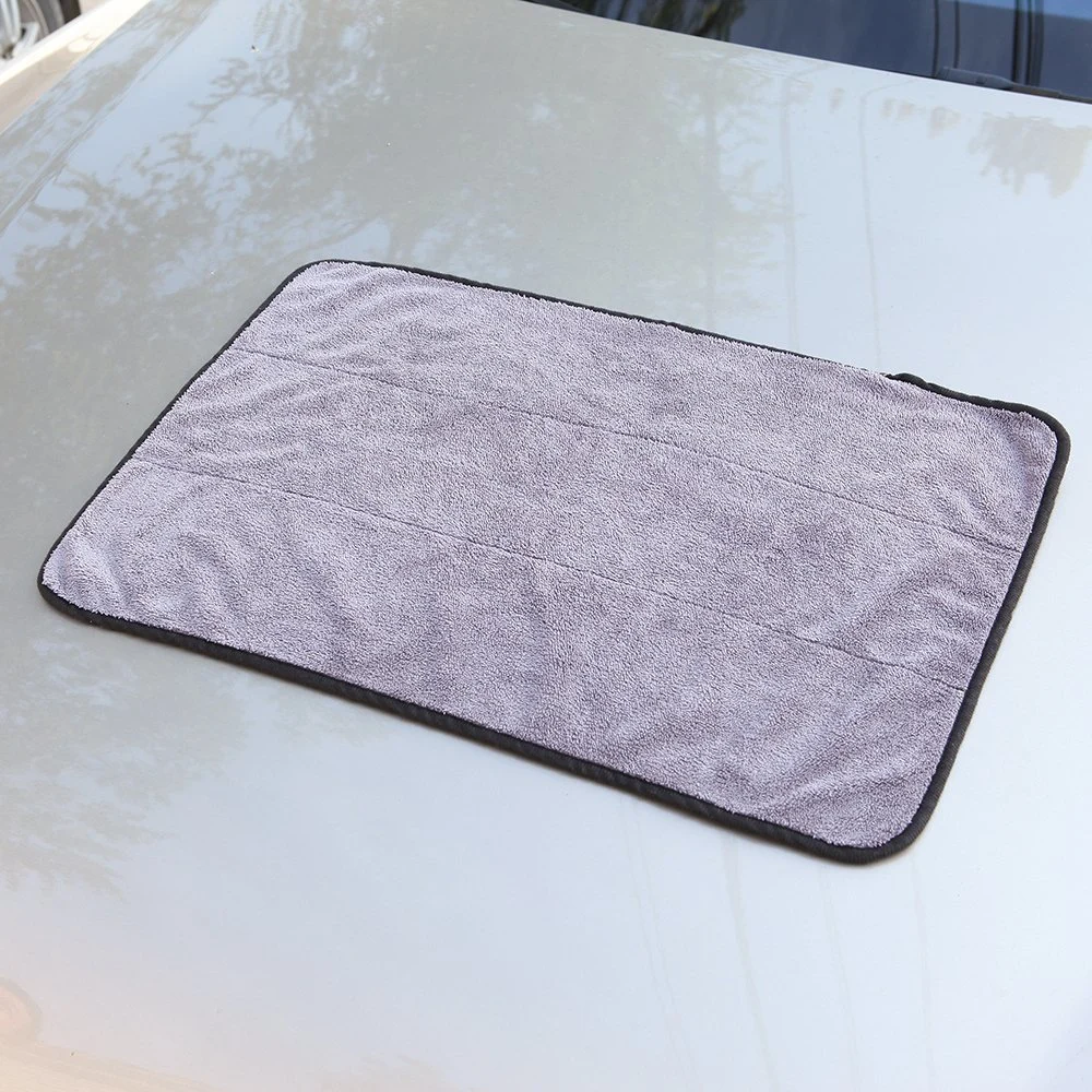 All-Purpose Two Layer Composited Car Microfiber Coral Fleece Towels Streak Free Stitched Cleaning Coral Velvet Rags Microfiber Cleaning Cloth with Hanging Loop