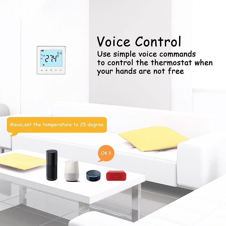 Bobina da ventoinha do ar condicionado semanal programável Tuya WiFi Modbus Smart Termostato do quarto